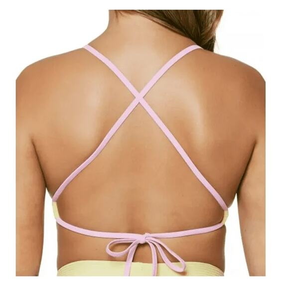 Jessica Simpson Blue X-Back Full-Support Triangle Bikini Swim Top, NWT, Large - Picture 2 of 6